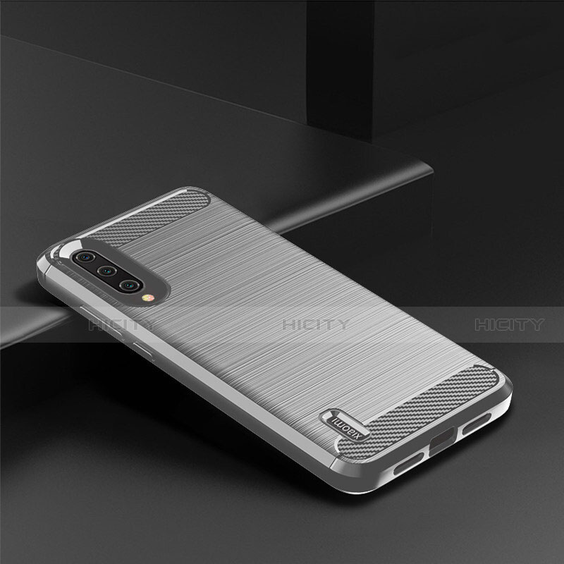 Funda Silicona Carcasa Goma Line C08 para Xiaomi Mi A3 Plata