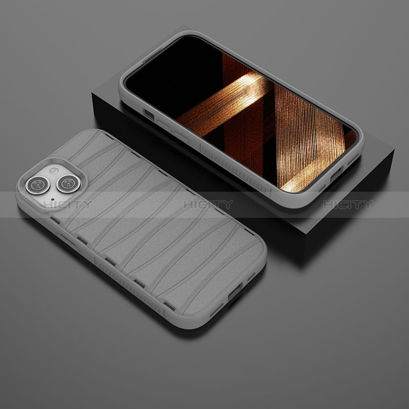 Funda Silicona Carcasa Goma Line KC1 para Apple iPhone 14 Plus Gris