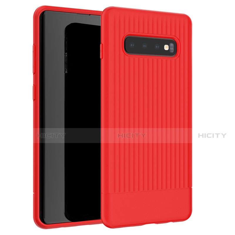 Funda Silicona Carcasa Goma Line L01 para Samsung Galaxy S10 Plus Rojo