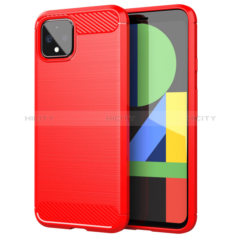 Funda Silicona Carcasa Goma Line para Google Pixel 4 Rojo