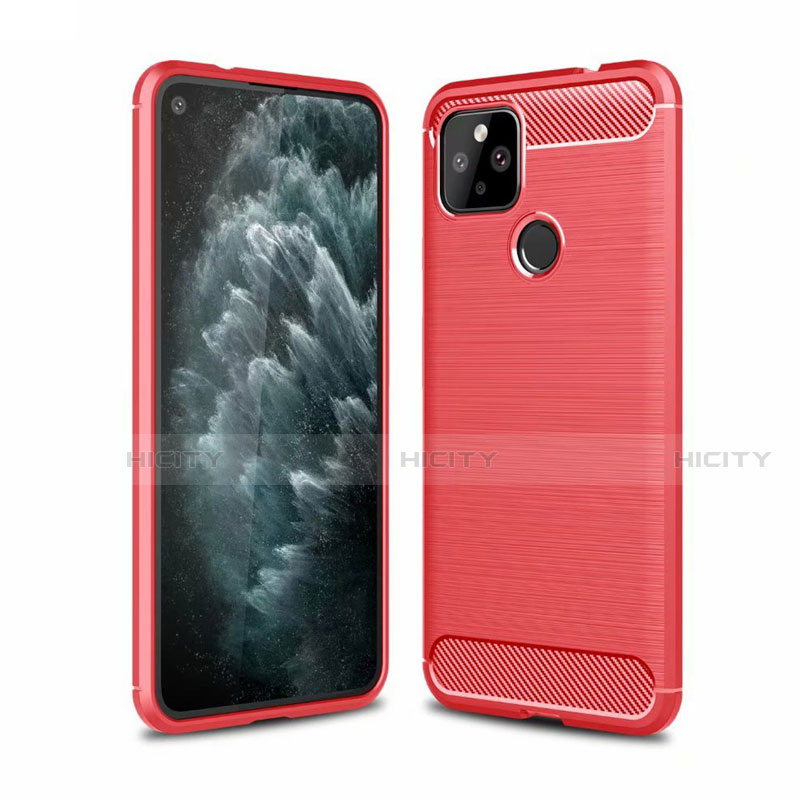 Funda Silicona Carcasa Goma Line para Google Pixel 4a 5G Rojo