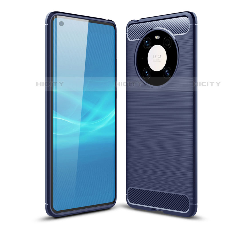 Funda Silicona Carcasa Goma Line para Huawei Mate 40 Azul