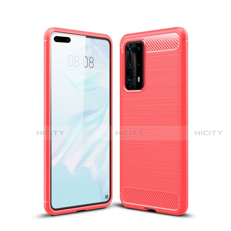 Funda Silicona Carcasa Goma Line para Huawei P40 Pro+ Plus Rojo