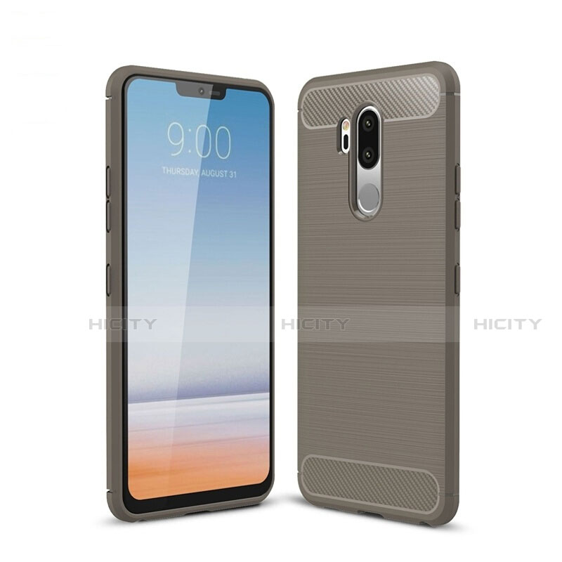 Funda Silicona Carcasa Goma Line para LG G7 Gris