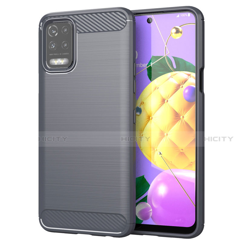 Funda Silicona Carcasa Goma Line para LG K52 Gris