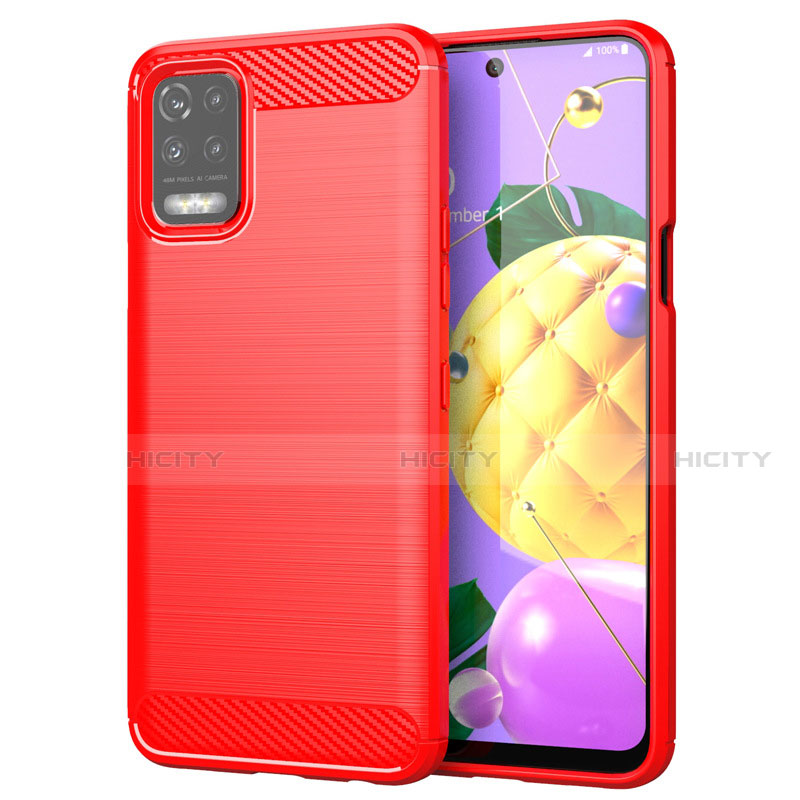 Funda Silicona Carcasa Goma Line para LG K52 Rojo