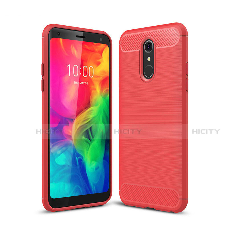 Funda Silicona Carcasa Goma Line para LG Q7 Rojo