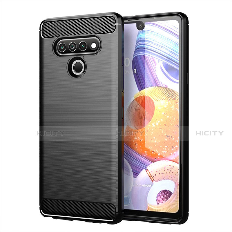 Funda Silicona Carcasa Goma Line para LG Stylo 6 Negro