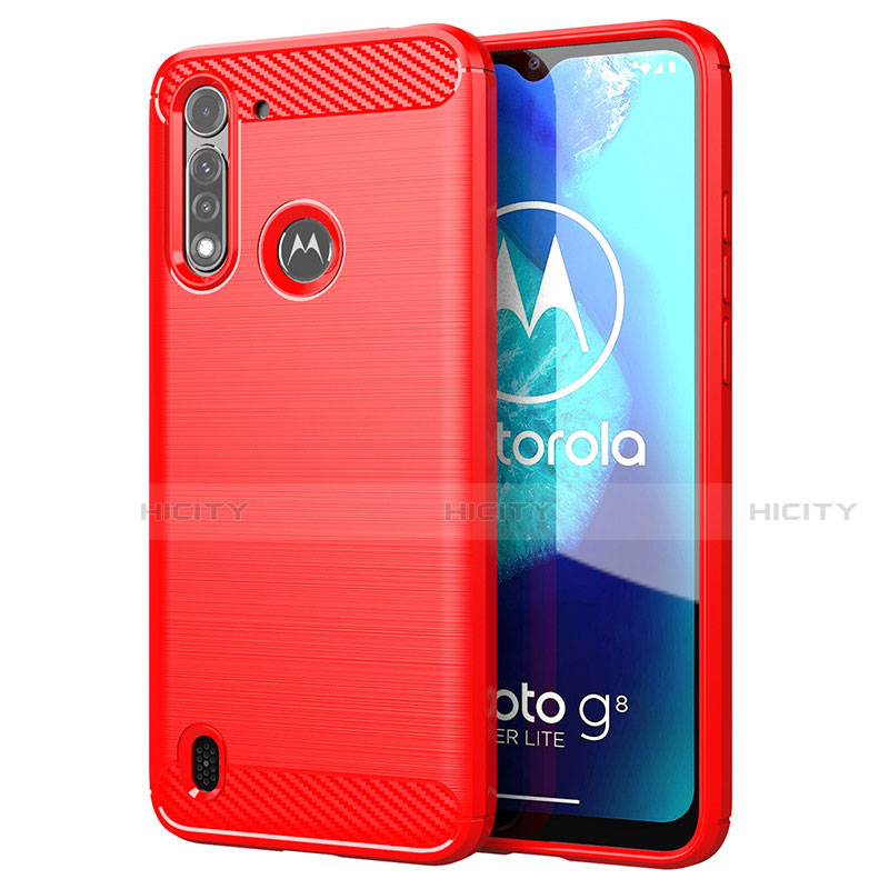 Funda Silicona Carcasa Goma Line para Motorola Moto G8 Power Lite Rojo