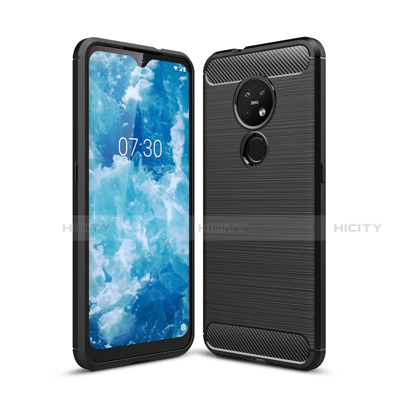 Funda Silicona Carcasa Goma Line para Nokia 7.2 Negro