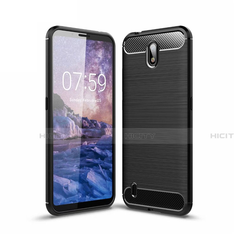 Funda Silicona Carcasa Goma Line para Nokia C1 Negro