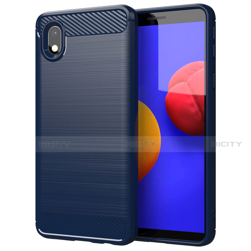 Funda Silicona Carcasa Goma Line para Samsung Galaxy A01 Core Azul