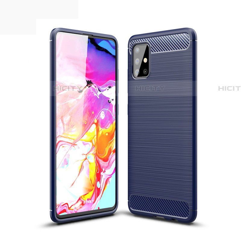 Funda Silicona Carcasa Goma Line para Samsung Galaxy A51 5G Azul