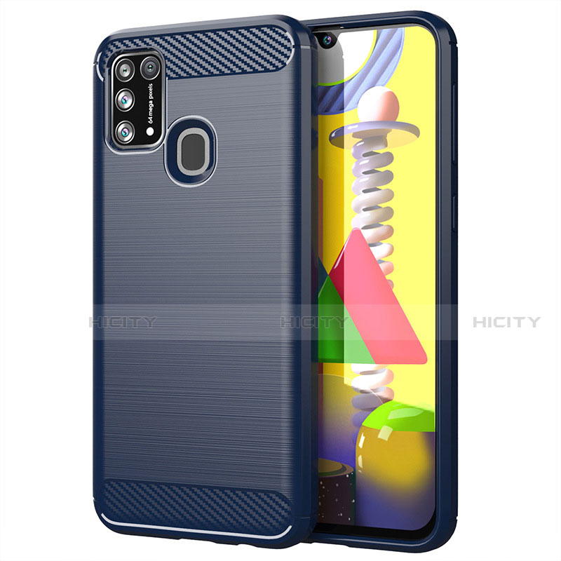 Funda Silicona Carcasa Goma Line para Samsung Galaxy M21s Azul