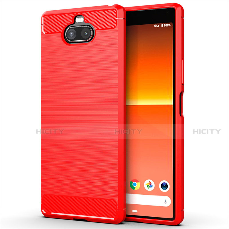 Funda Silicona Carcasa Goma Line para Sony Xperia 8 Lite Rojo
