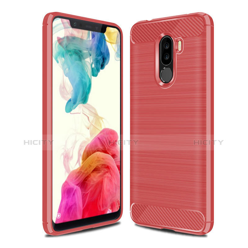 Funda Silicona Carcasa Goma Line para Xiaomi Pocophone F1 Rojo