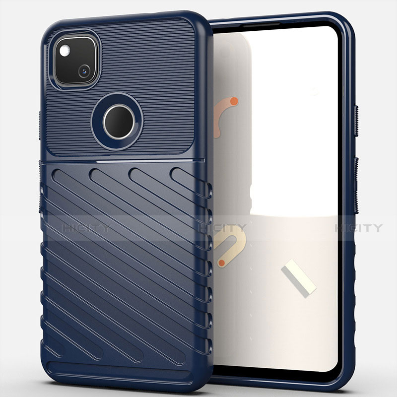 Funda Silicona Carcasa Goma Line S01 para Google Pixel 4a Azul