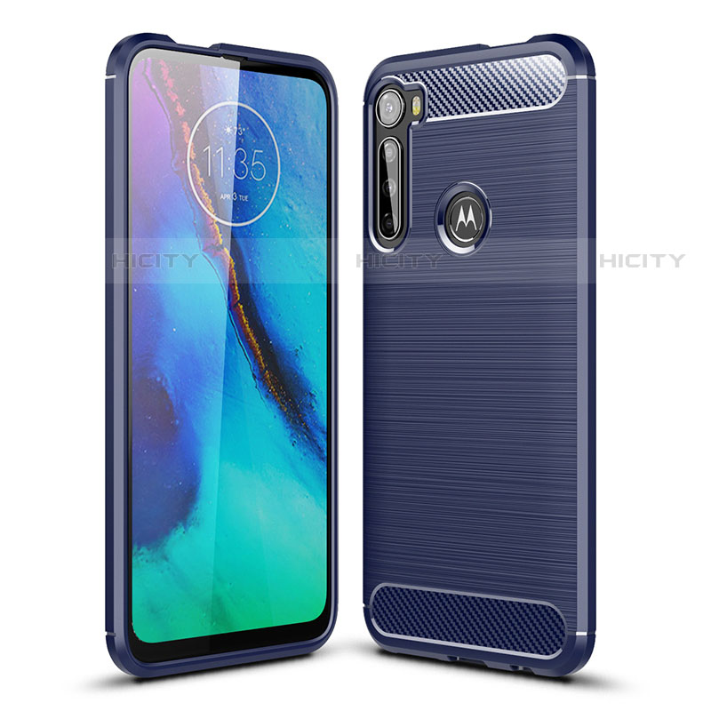 Funda Silicona Carcasa Goma Line S01 para Motorola Moto One Fusion Plus Azul