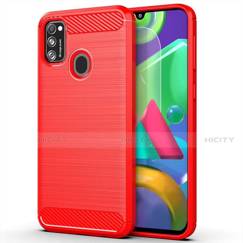 Funda Silicona Carcasa Goma Line S01 para Samsung Galaxy M21 Rojo