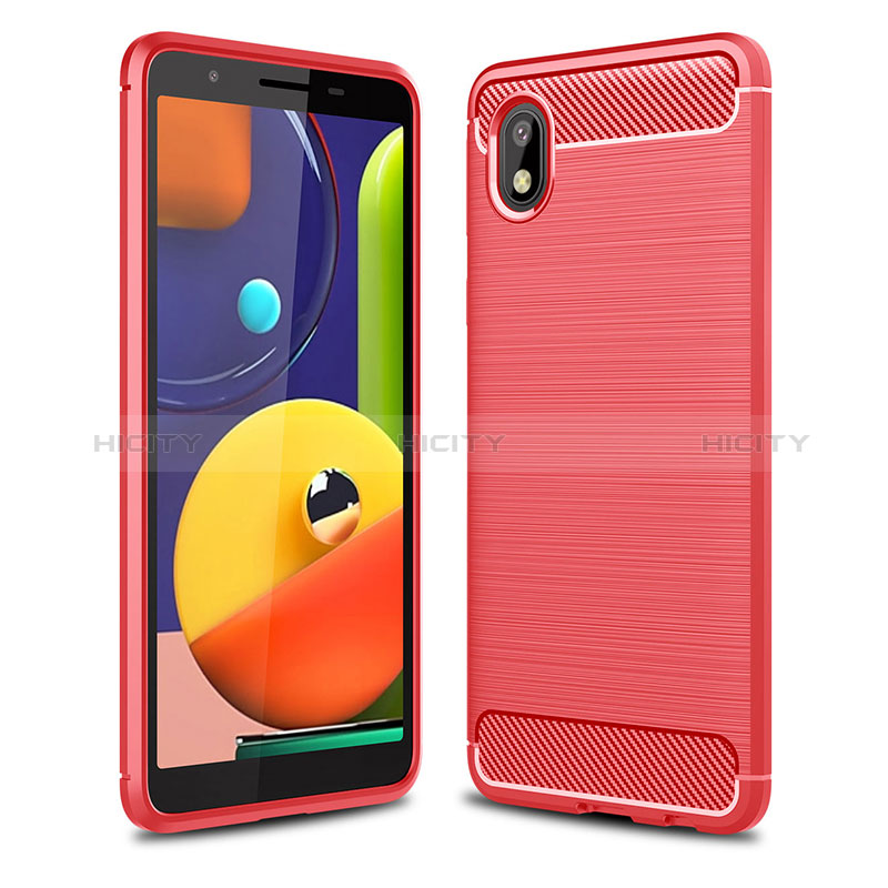 Funda Silicona Carcasa Goma Line WL1 para Samsung Galaxy M01 Core Rojo