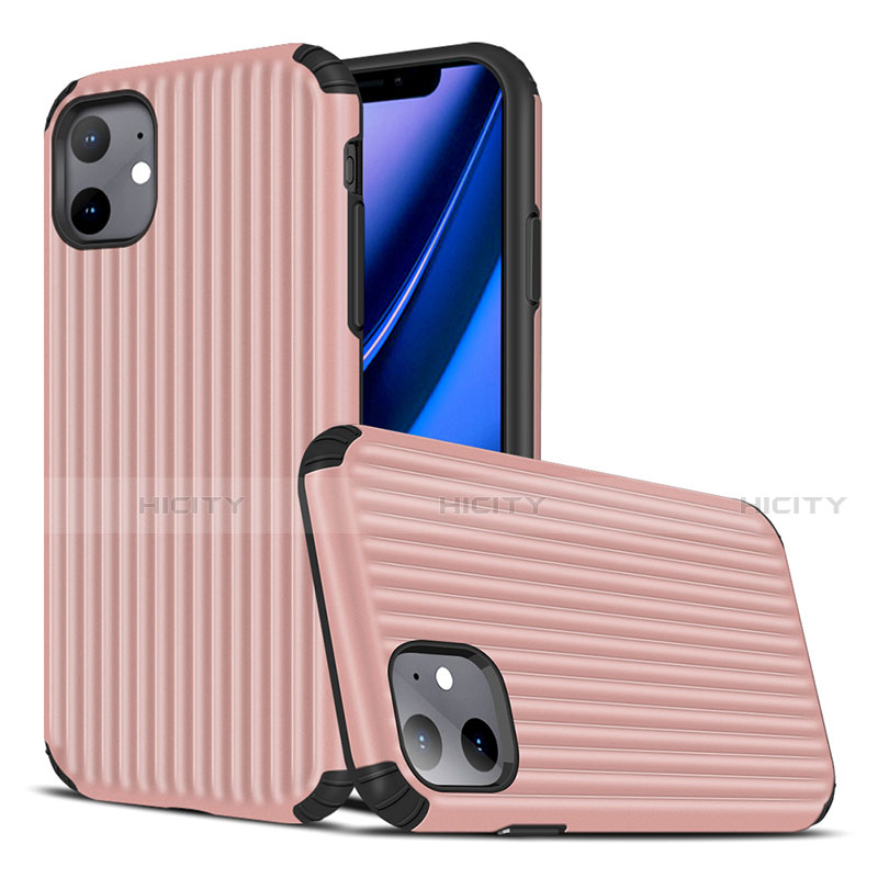 Funda Silicona Carcasa Goma Line Z01 para Apple iPhone 11 Oro Rosa