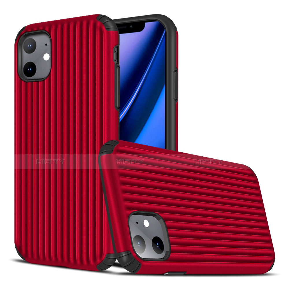 Funda Silicona Carcasa Goma Line Z01 para Apple iPhone 11 Rojo