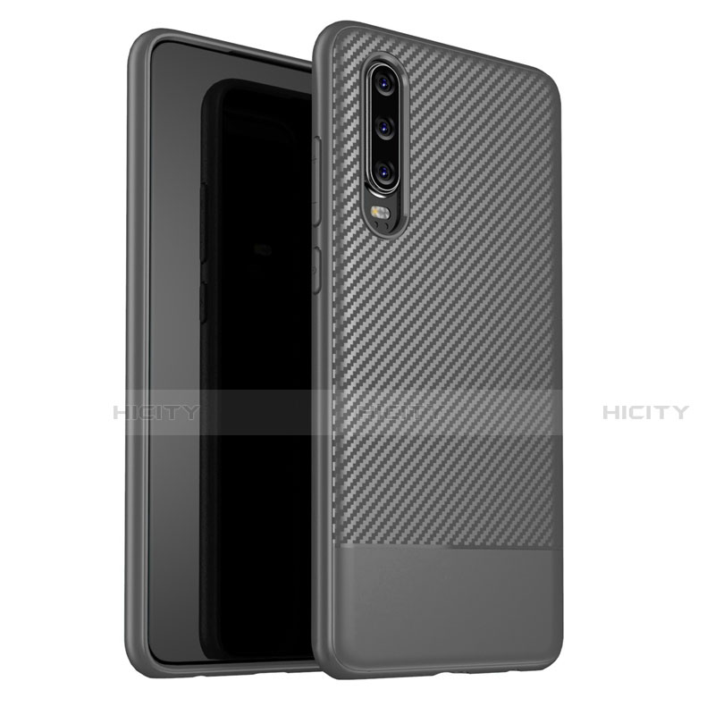 Funda Silicona Carcasa Goma Twill G02 para Huawei P30 Gris