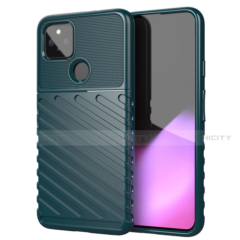 Funda Silicona Carcasa Goma Twill para Google Pixel 4a 5G Verde Noche