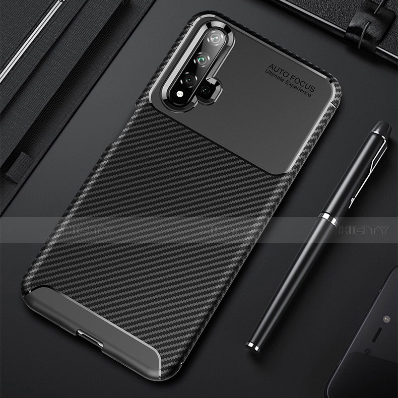 Funda Silicona Carcasa Goma Twill para Huawei Nova 5 Pro Negro