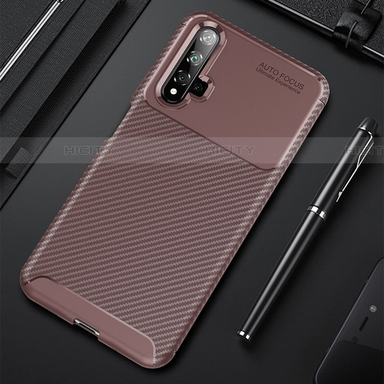 Funda Silicona Carcasa Goma Twill para Huawei Nova 5T Marron