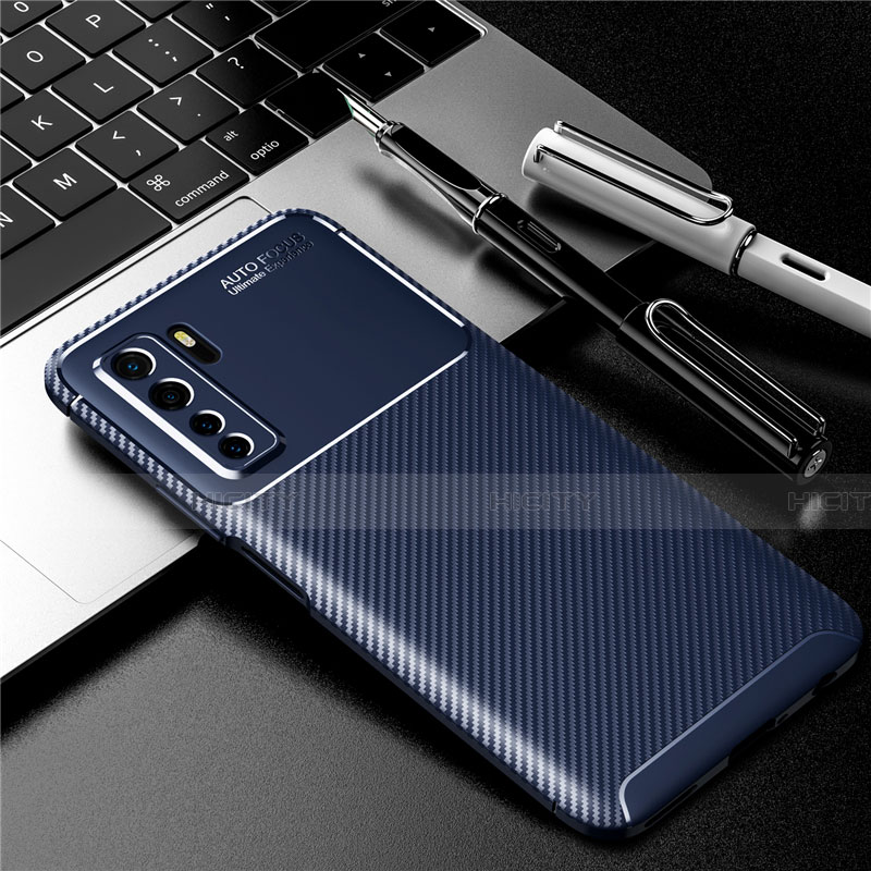 Funda Silicona Carcasa Goma Twill para Huawei Nova 7 SE 5G Azul