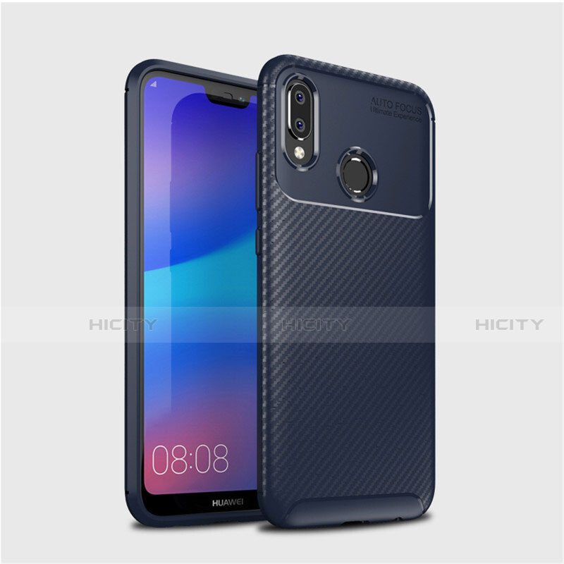 Funda Silicona Carcasa Goma Twill para Huawei P20 Lite Azul