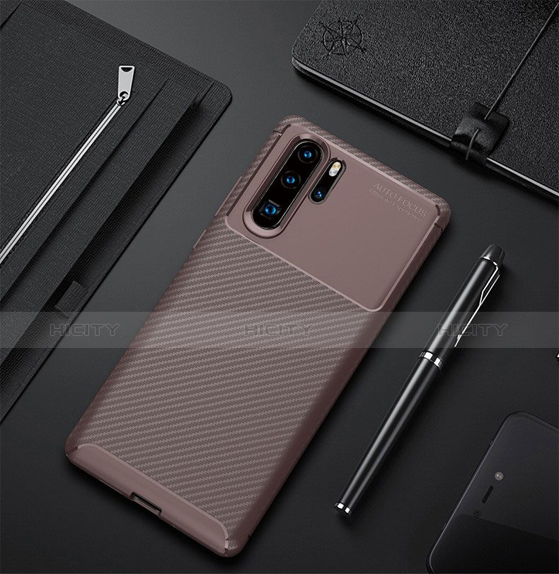 Funda Silicona Carcasa Goma Twill para Huawei P30 Pro Marron