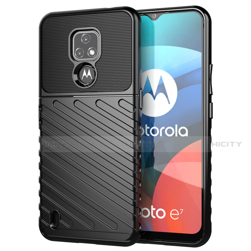 Funda Silicona Carcasa Goma Twill para Motorola Moto E7 (2020) Negro