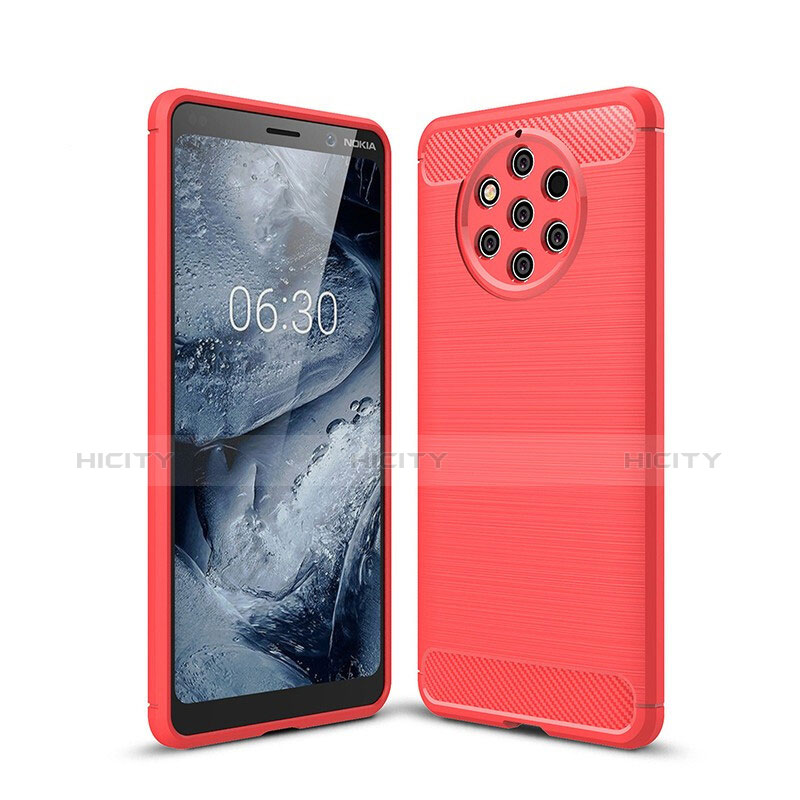 Funda Silicona Carcasa Goma Twill para Nokia 9 PureView Rojo