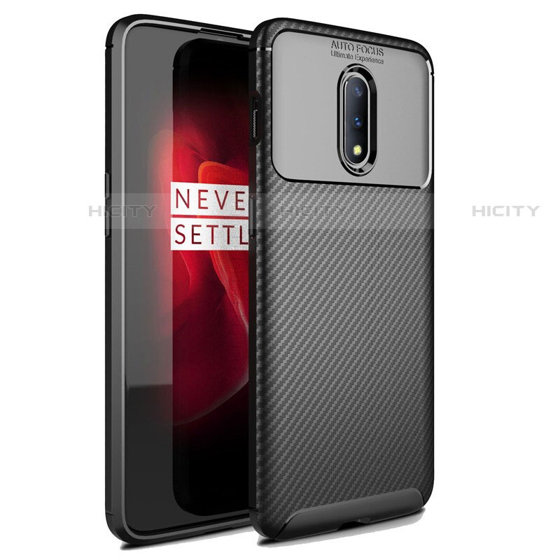 Funda Silicona Carcasa Goma Twill para OnePlus 7 Negro