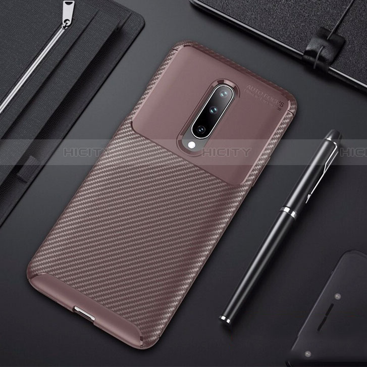 Funda Silicona Carcasa Goma Twill para OnePlus 7 Pro Marron