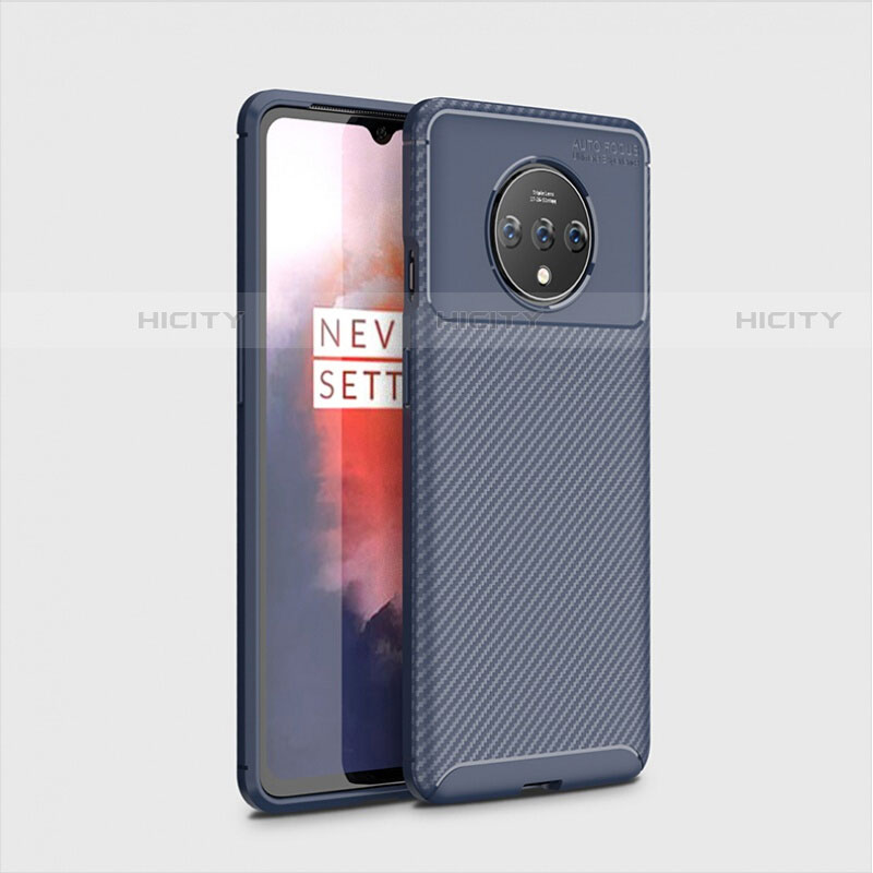 Funda Silicona Carcasa Goma Twill para OnePlus 7T Azul