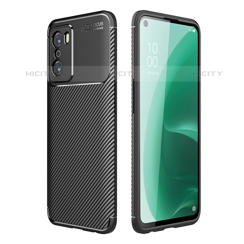 Funda Silicona Carcasa Goma Twill para Oppo A55S 5G Negro