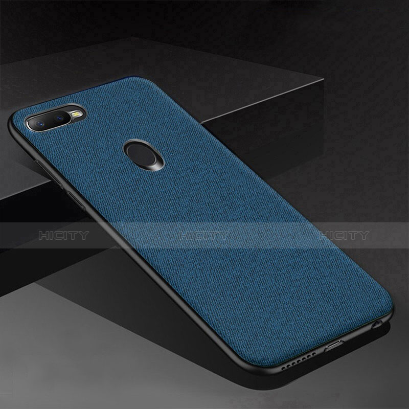 Funda Silicona Carcasa Goma Twill para Oppo A7 Azul