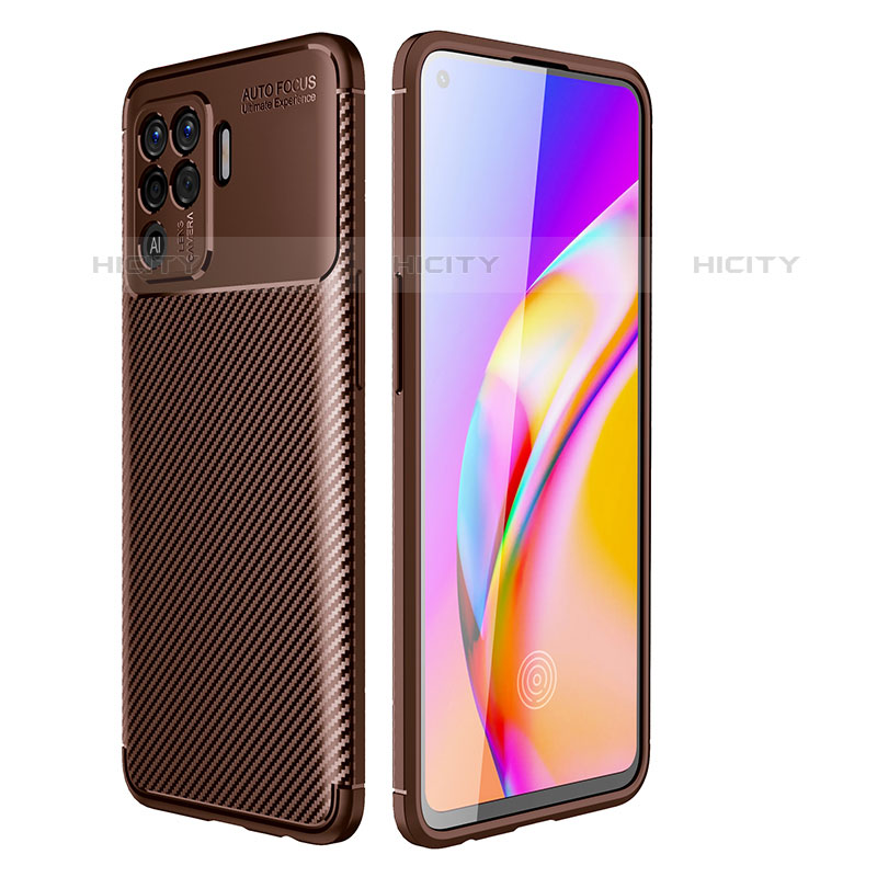 Funda Silicona Carcasa Goma Twill para Oppo F19 Pro Marron