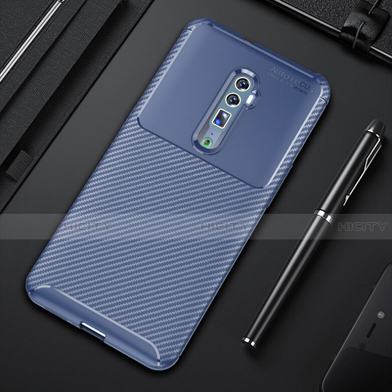 Funda Silicona Carcasa Goma Twill para Oppo Reno 10X Zoom Azul