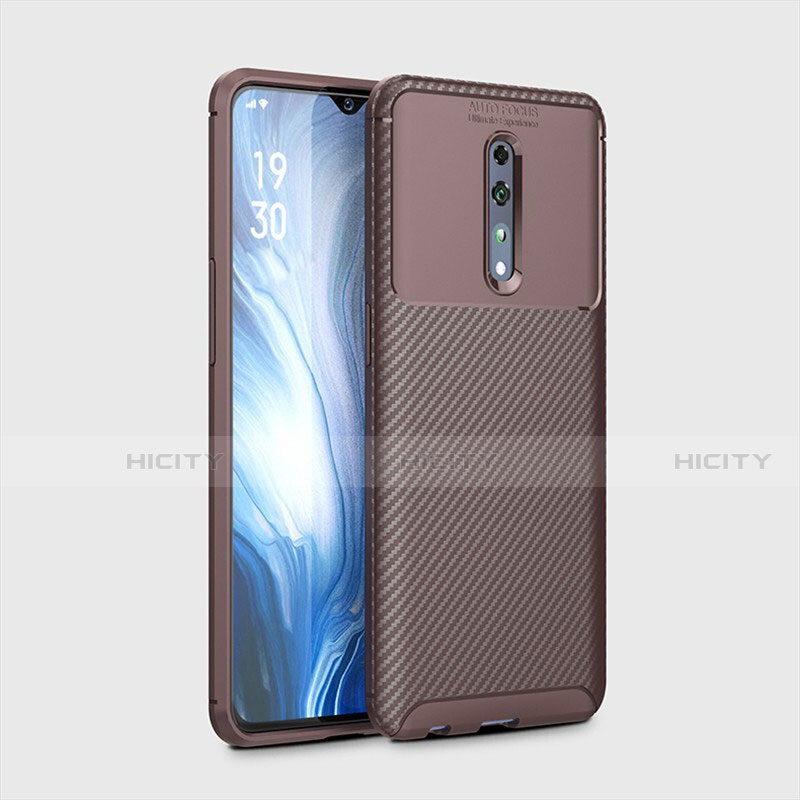 Funda Silicona Carcasa Goma Twill para Oppo Reno Z Marron