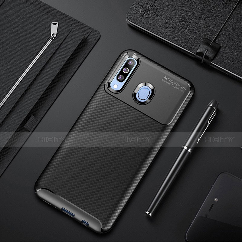 Funda Silicona Carcasa Goma Twill para Samsung Galaxy A60 Negro