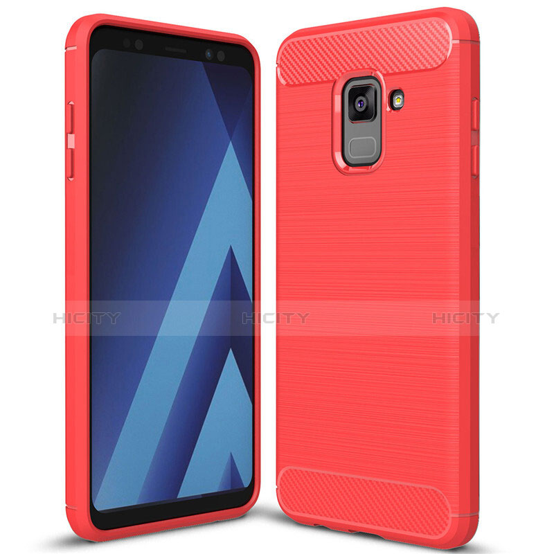 Funda Silicona Carcasa Goma Twill para Samsung Galaxy A8+ A8 Plus (2018) A730F Rojo