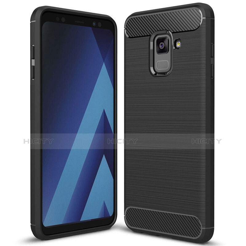 Funda Silicona Carcasa Goma Twill para Samsung Galaxy A8+ A8 Plus (2018) Duos A730F Negro