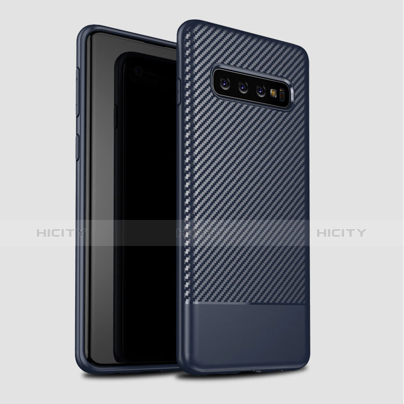 Funda Silicona Carcasa Goma Twill para Samsung Galaxy S10 Azul