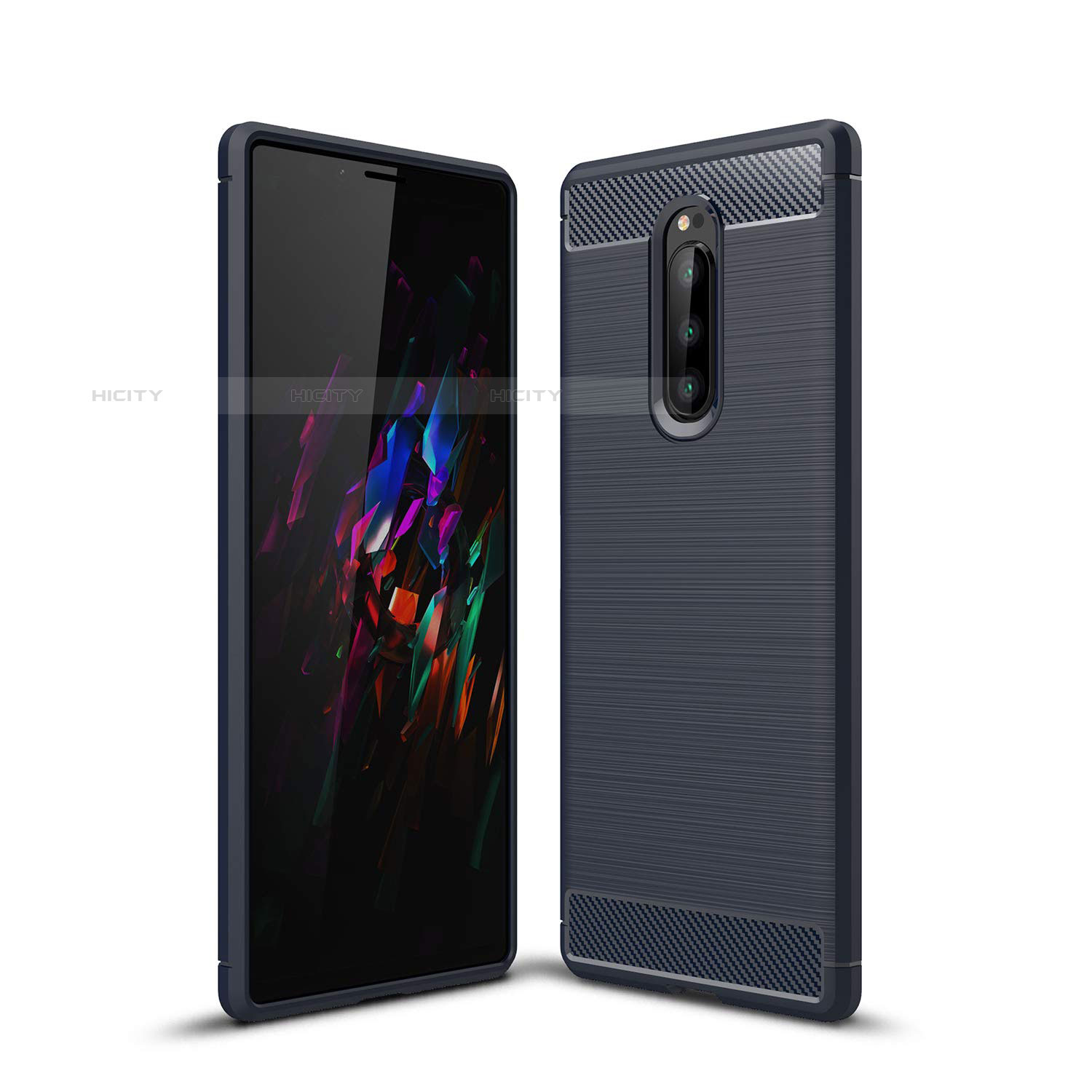 Funda Silicona Carcasa Goma Twill para Sony Xperia 1 Azul