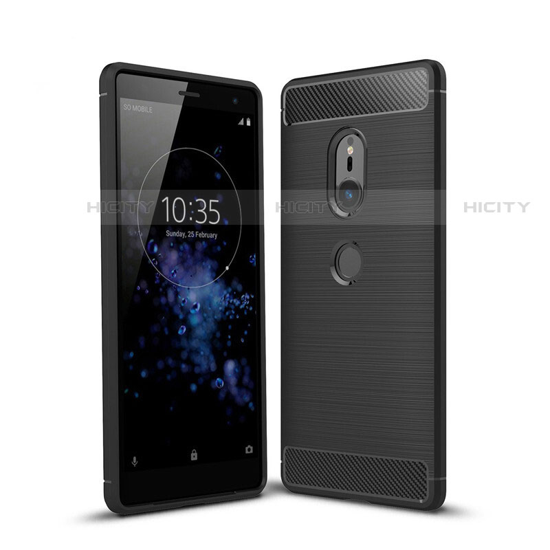 Funda Silicona Carcasa Goma Twill para Sony Xperia XZ2 Negro