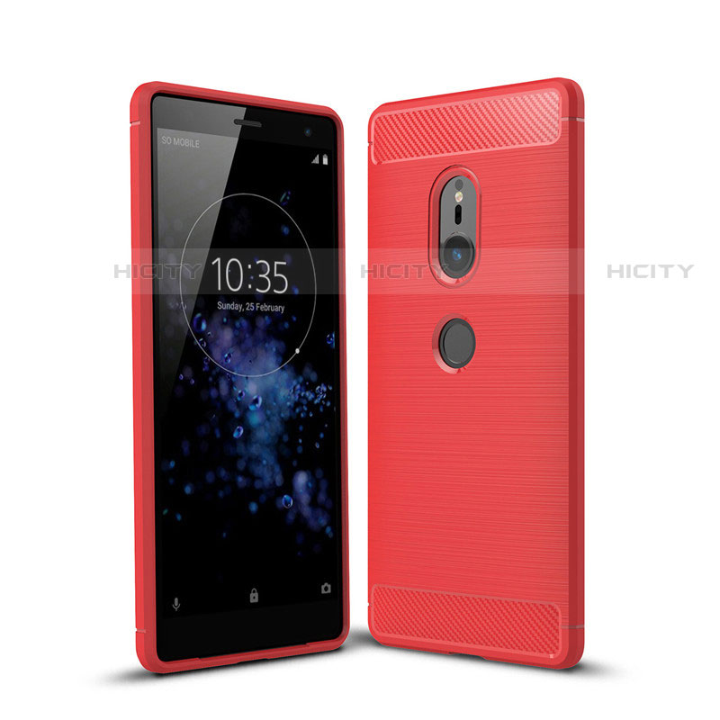 Funda Silicona Carcasa Goma Twill para Sony Xperia XZ2 Rojo
